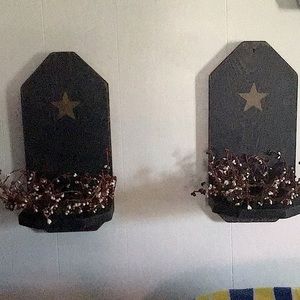 Primitive wood sconces